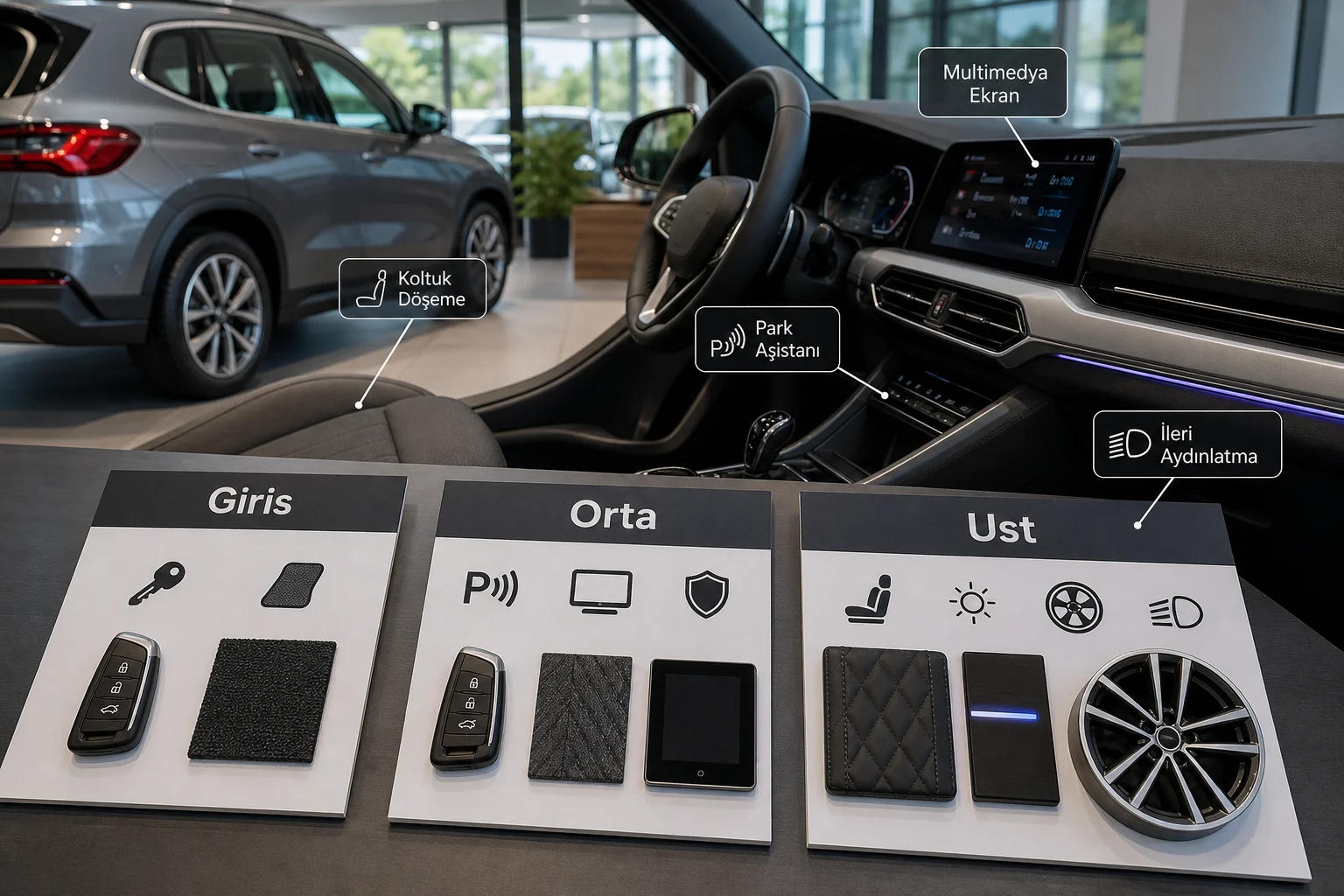 İnfografik: BMW X1 paket farkları: Giriş paket, Orta paket, Üst paket - BMW X1 Paket Sıralaması: Hangi Paket Alınmalı?