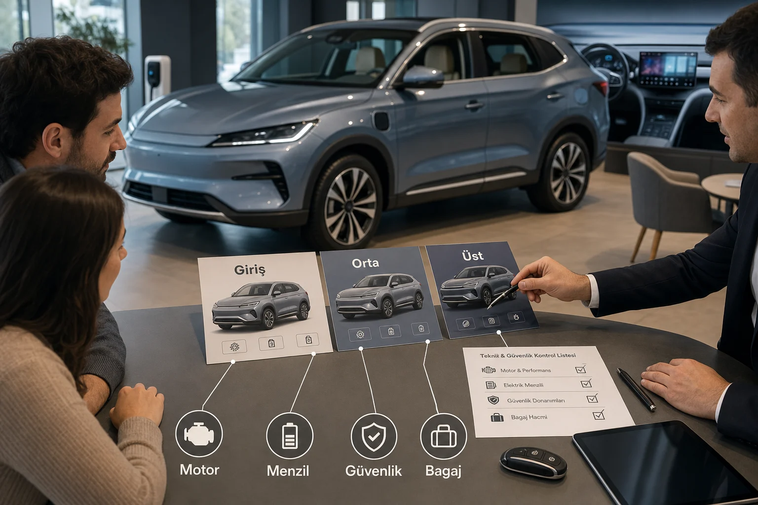 İnfografik: BYD Seal U teknik özellikler ve güvenlik donanımları - BYD Seal U Paket Sıralaması: Hangi Paket Alınmalı?