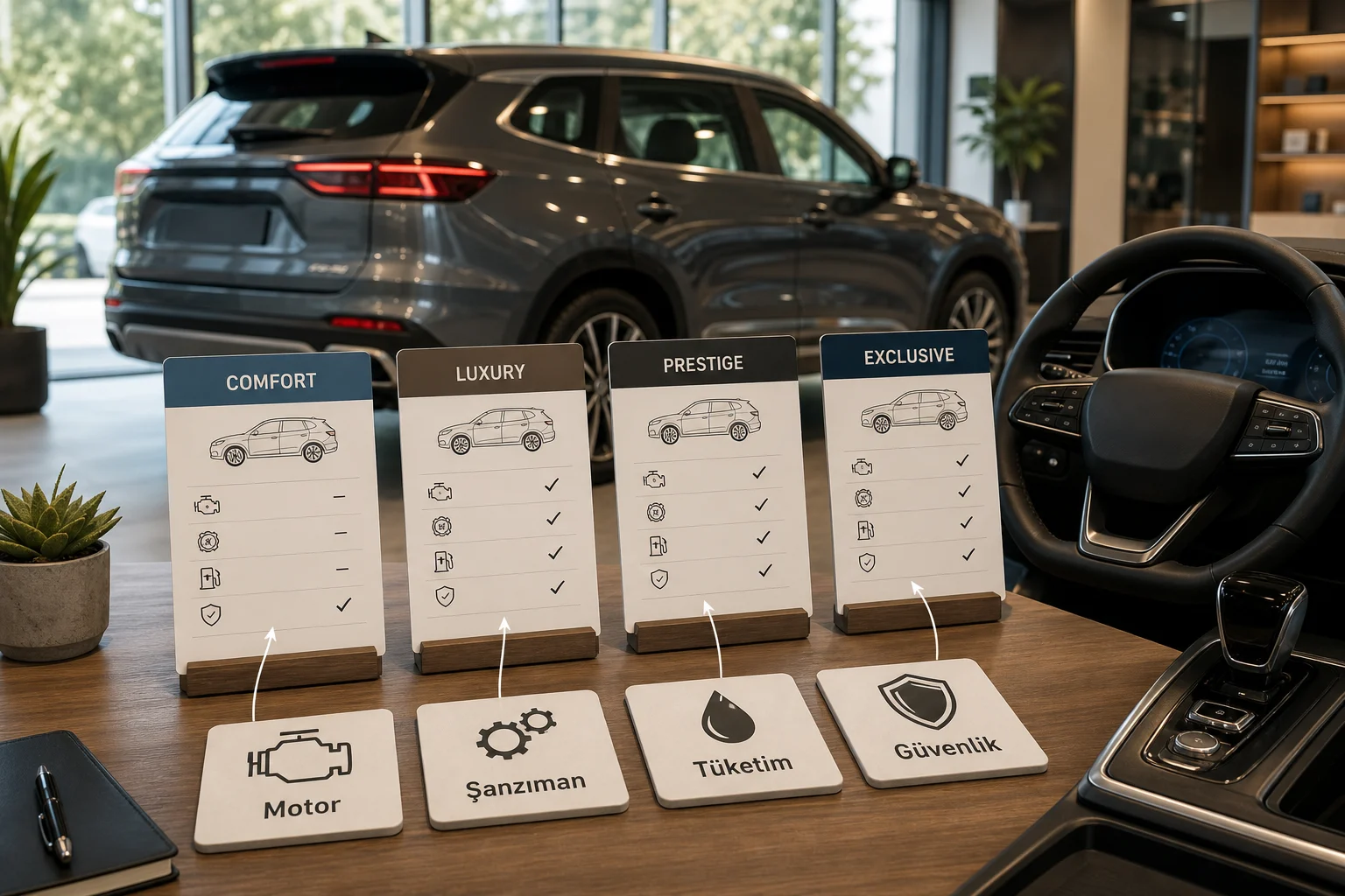 İnfografik: Chery Tiggo 8 Pro paket bazlı teknik özellikler - Chery Tiggo 8 Pro Paket Sıralaması: Hangi Donanım Paketi Mantıklı?