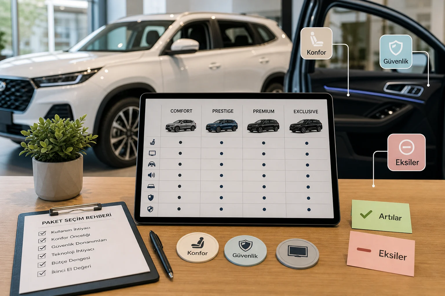 İnfografik: Chery Tiggo 8 Pro kronik sorunlar, artılar ve eksiler - Chery Tiggo 8 Pro Paket Sıralaması: Hangi Donanım Paketi Mantıklı?