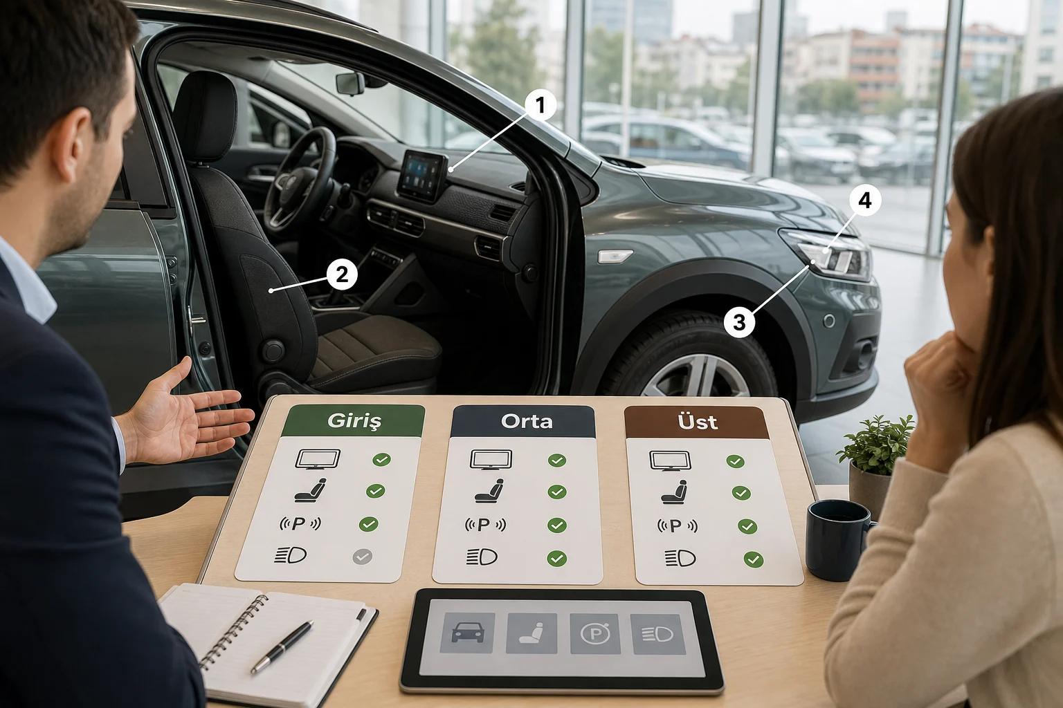 İnfografik: Dacia Jogger paket farkları: Giriş paket, Orta paket, Üst paket - Dacia Jogger Paket Sıralaması: Hangi Donanım Paketi Mantıklı?