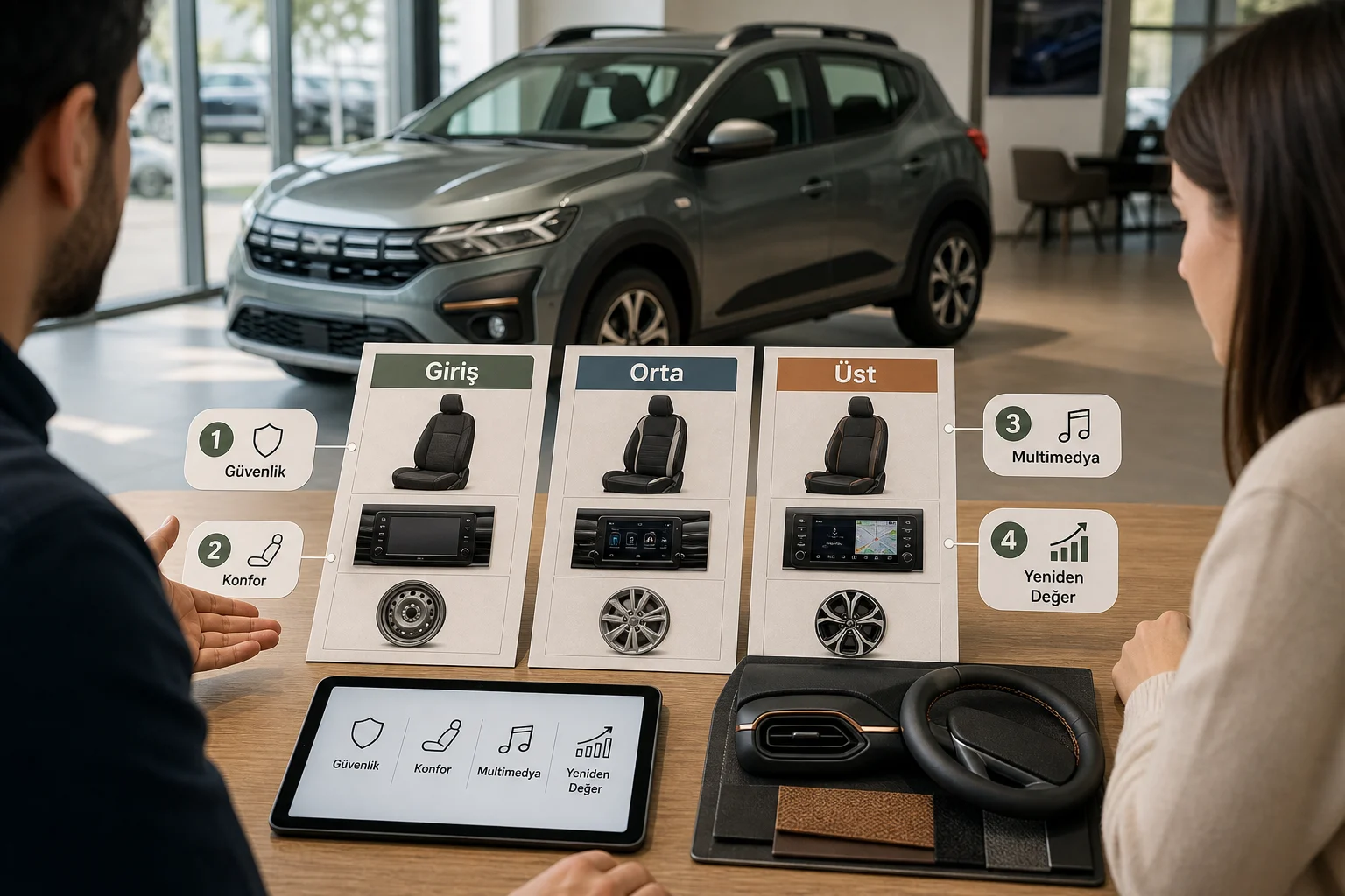 İnfografik: Dacia Sandero Stepway donanım paketleri sıralama tablosu - Dacia Sandero Stepway Paket Sıralaması: Hangi Donanım Paketi Mantıklı?