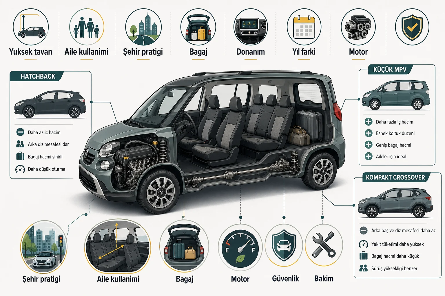 İnfografik: Fiat 500L Türkiye pazarında nerede duruyor ve hangi rakiplerle kıyaslanır? - Fiat 500L Paket Sıralaması: Hangi Donanım Paketi Mantıklı?