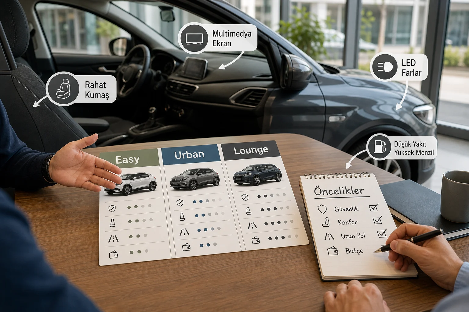 İnfografik: Fiat Egea Cross hangi paket kime uygun? karar matrisi - Fiat Egea Cross Paket Sıralaması: Hangi Donanım Paketi Mantıklı?