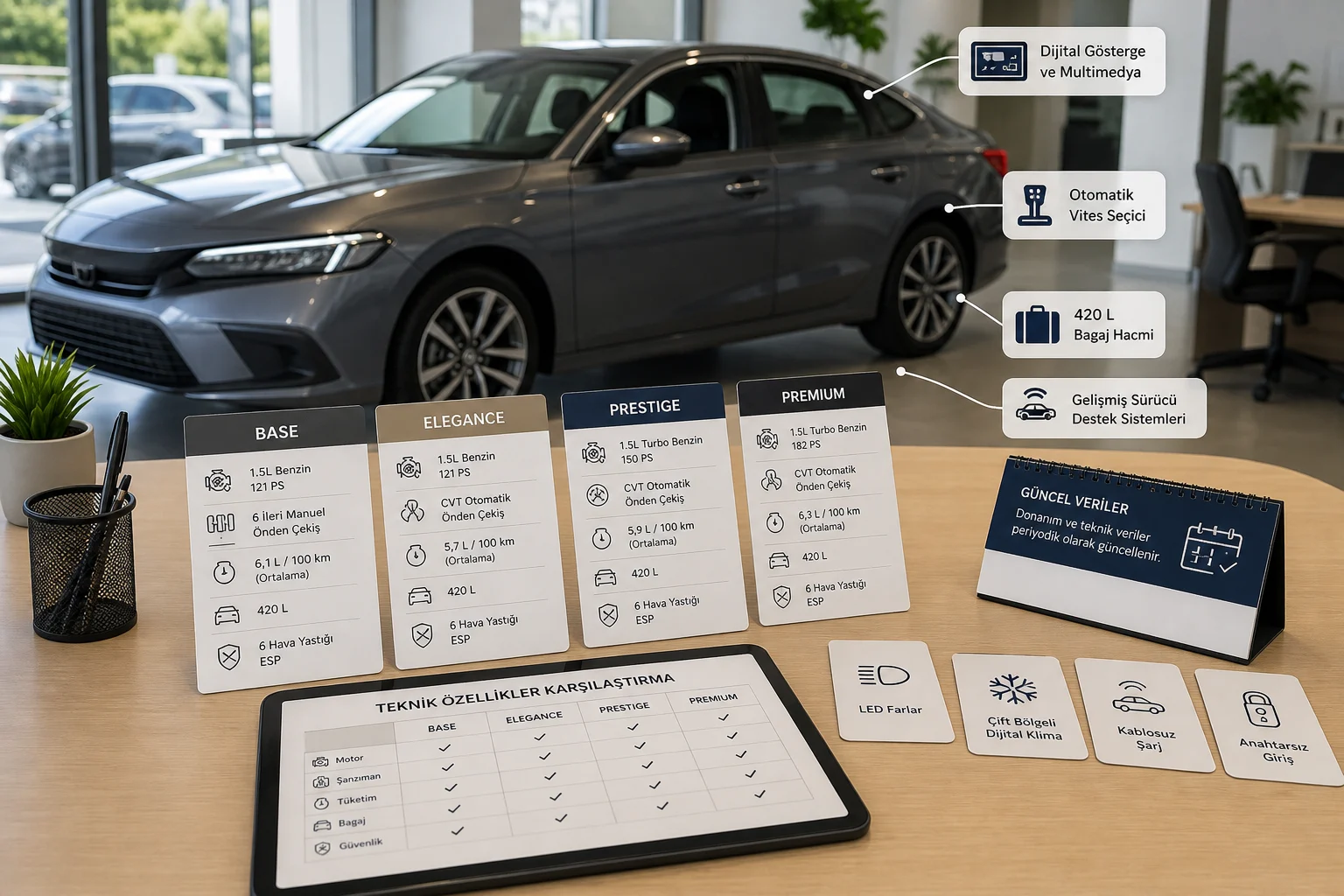 İnfografik: Honda Civic paket bazlı teknik özellikler - Honda Civic Paket Sıralaması: Hangi Paket Alınmalı?
