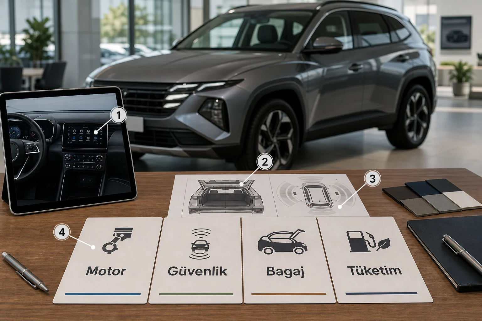 İnfografik: Hyundai Tucson teknik özellikler ve güvenlik donanımları - Hyundai Tucson Paket Sıralaması: Hangi Paket Alınmalı?