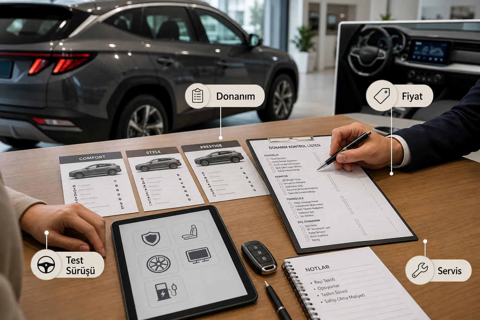 İnfografik: Hyundai Tucson güncel donanım listesi kontrolü - Hyundai Tucson Paket Sıralaması: Hangi Paket Alınmalı?