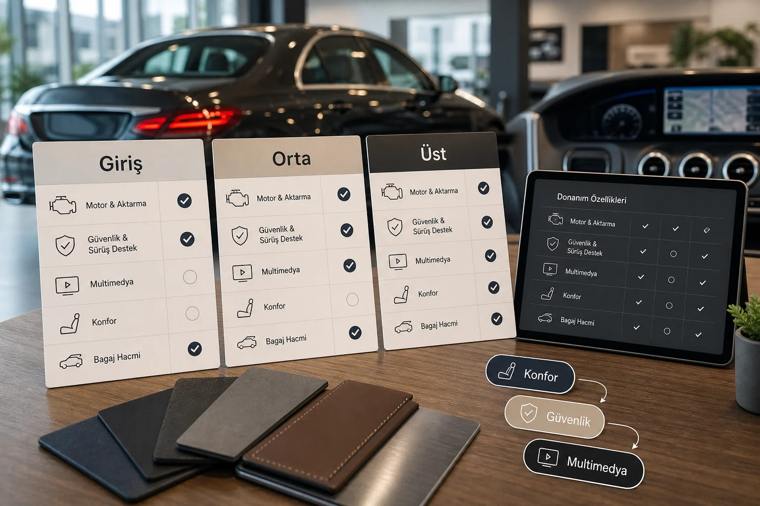 İnfografik: Mercedes-Benz C Serisi donanım paketleri sıralama tablosu - Mercedes-Benz C Serisi Paket Sıralaması: Hangi Paket Alınmalı?