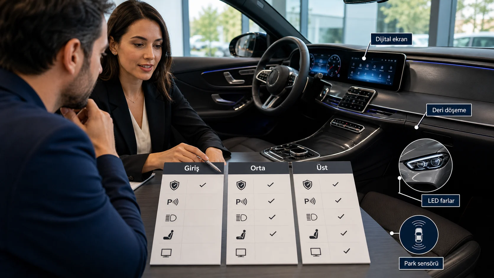 İnfografik: Mercedes-Benz C Serisi paket farkları: Giriş paket, Orta paket, Üst paket - Mercedes-Benz C Serisi Paket Sıralaması: Hangi Paket Alınmalı?