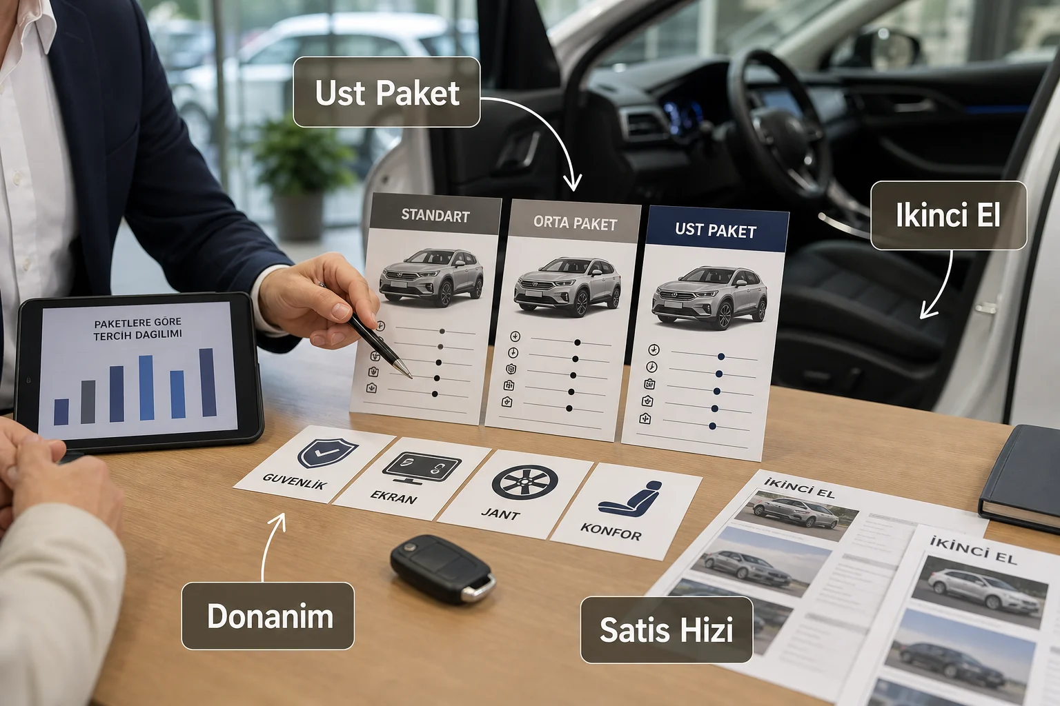 İnfografik: Üst paket ikinci elde daha avantajlı mı? - MG HS Paket Sıralaması: Hangi Donanım Paketi Mantıklı?