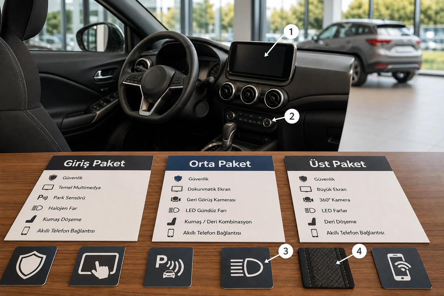 İnfografik: Nissan Juke paket farkları: Giriş paket, Orta paket, Üst paket - Nissan Juke Paket Sıralaması: Hangi Donanım Paketi Mantıklı?