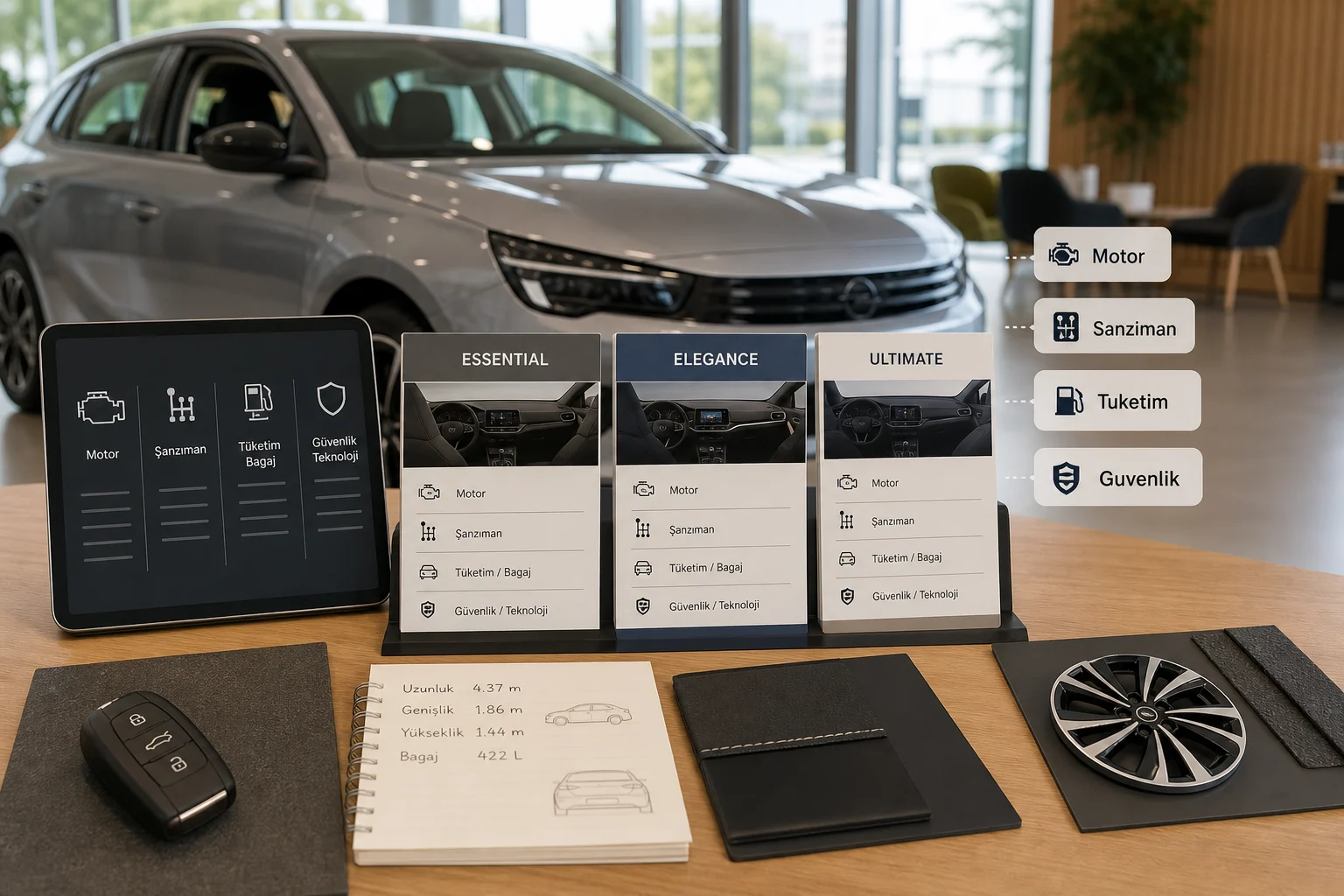 İnfografik: Opel Astra paket bazlı teknik özellikler - Opel Astra Paket Sıralaması: Hangi Paket Alınmalı?
