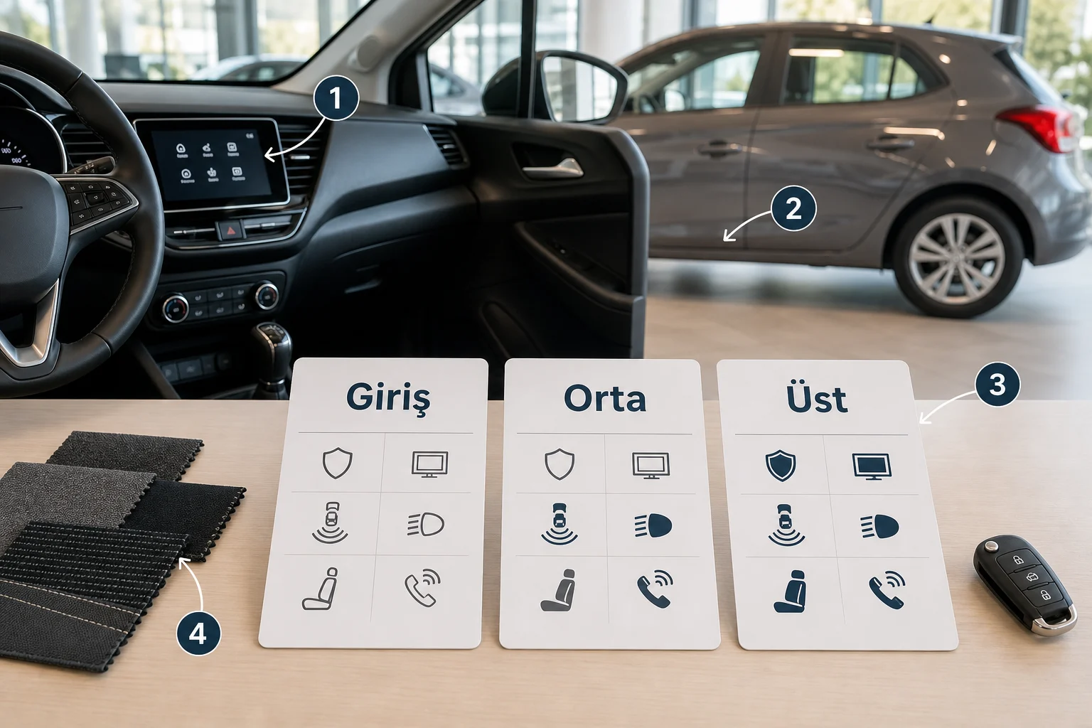 İnfografik: Opel Corsa paket farkları: Giriş paket, Orta paket, Üst paket - Opel Corsa Paket Sıralaması: Hangi Paket Alınmalı?