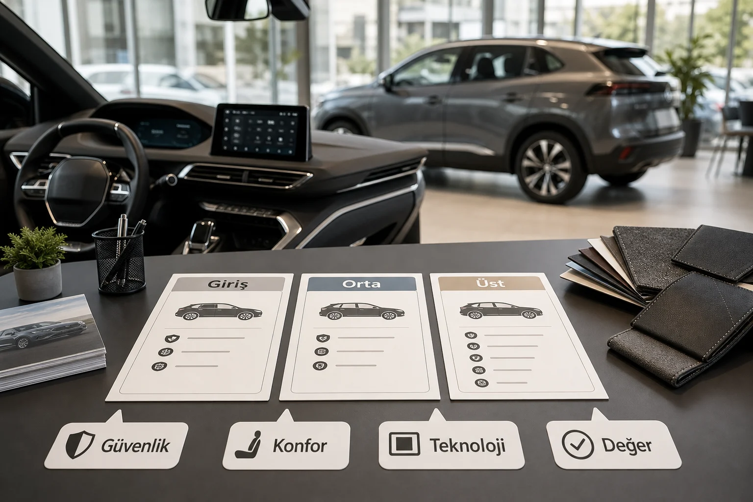 İnfografik: Peugeot 3008 donanım paketleri sıralama tablosu - Peugeot 3008 Paket Sıralaması: Hangi Paket Alınmalı?