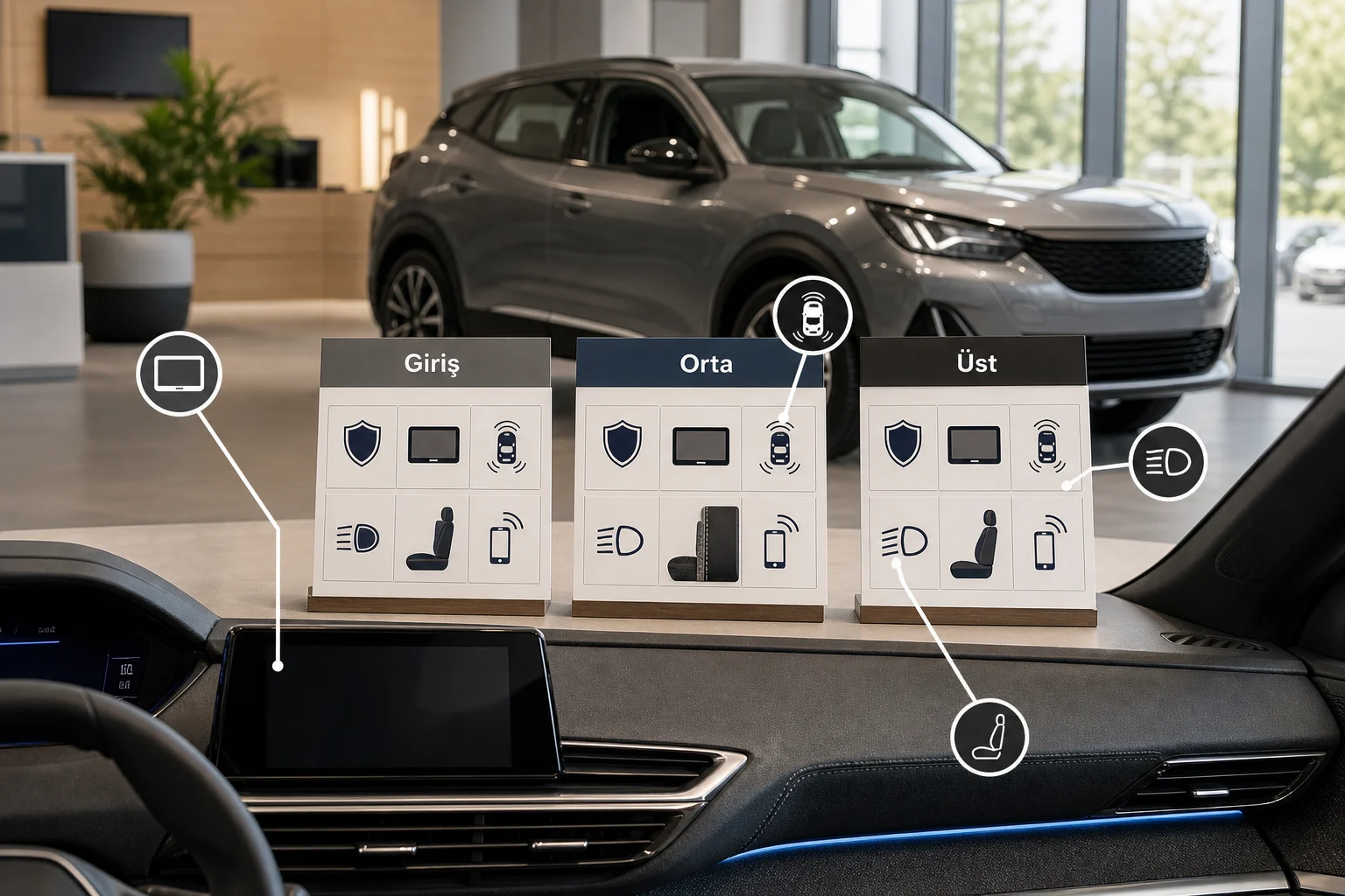 İnfografik: Peugeot 3008 paket farkları: Giriş paket, Orta paket, Üst paket - Peugeot 3008 Paket Sıralaması: Hangi Paket Alınmalı?