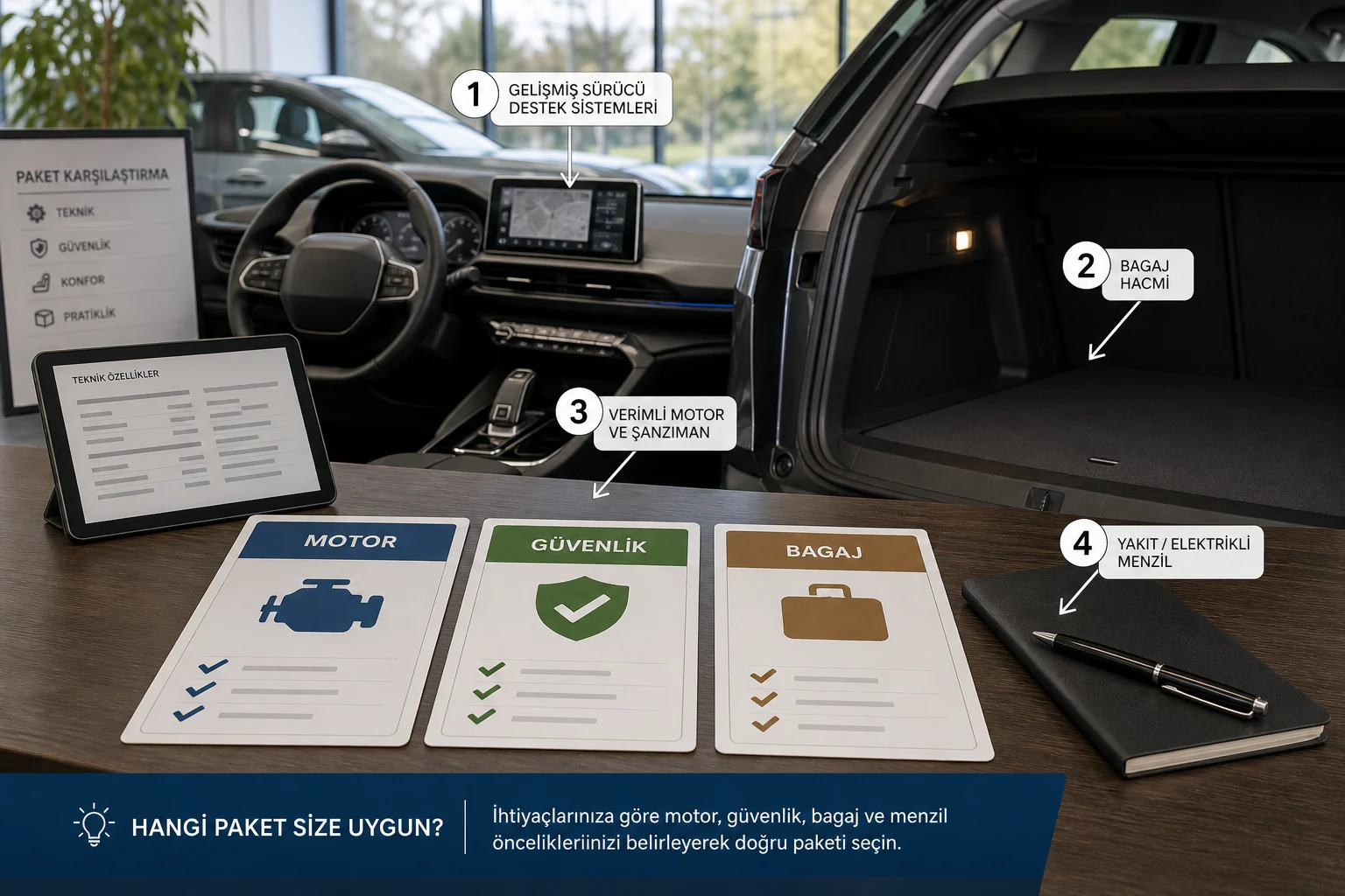İnfografik: Peugeot 3008 teknik özellikler ve güvenlik donanımları - Peugeot 3008 Paket Sıralaması: Hangi Paket Alınmalı?
