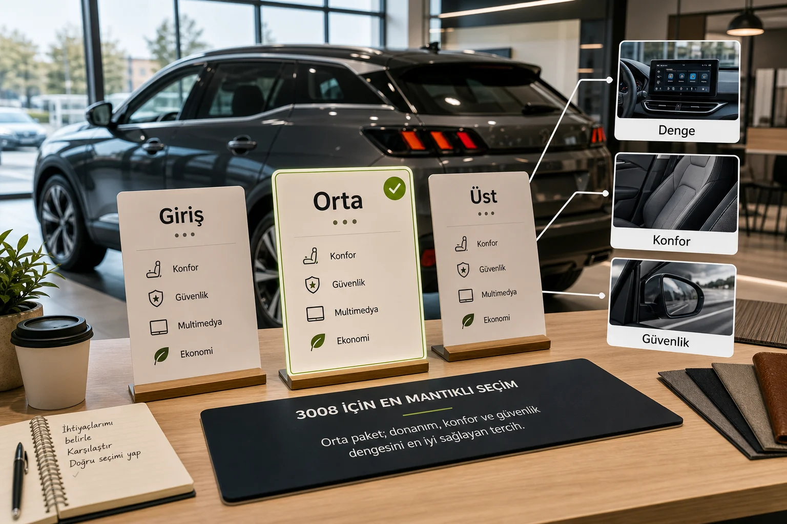 İnfografik: 3008 için en mantıklı paket hangisi? - Peugeot 3008 Paket Sıralaması: Hangi Paket Alınmalı?