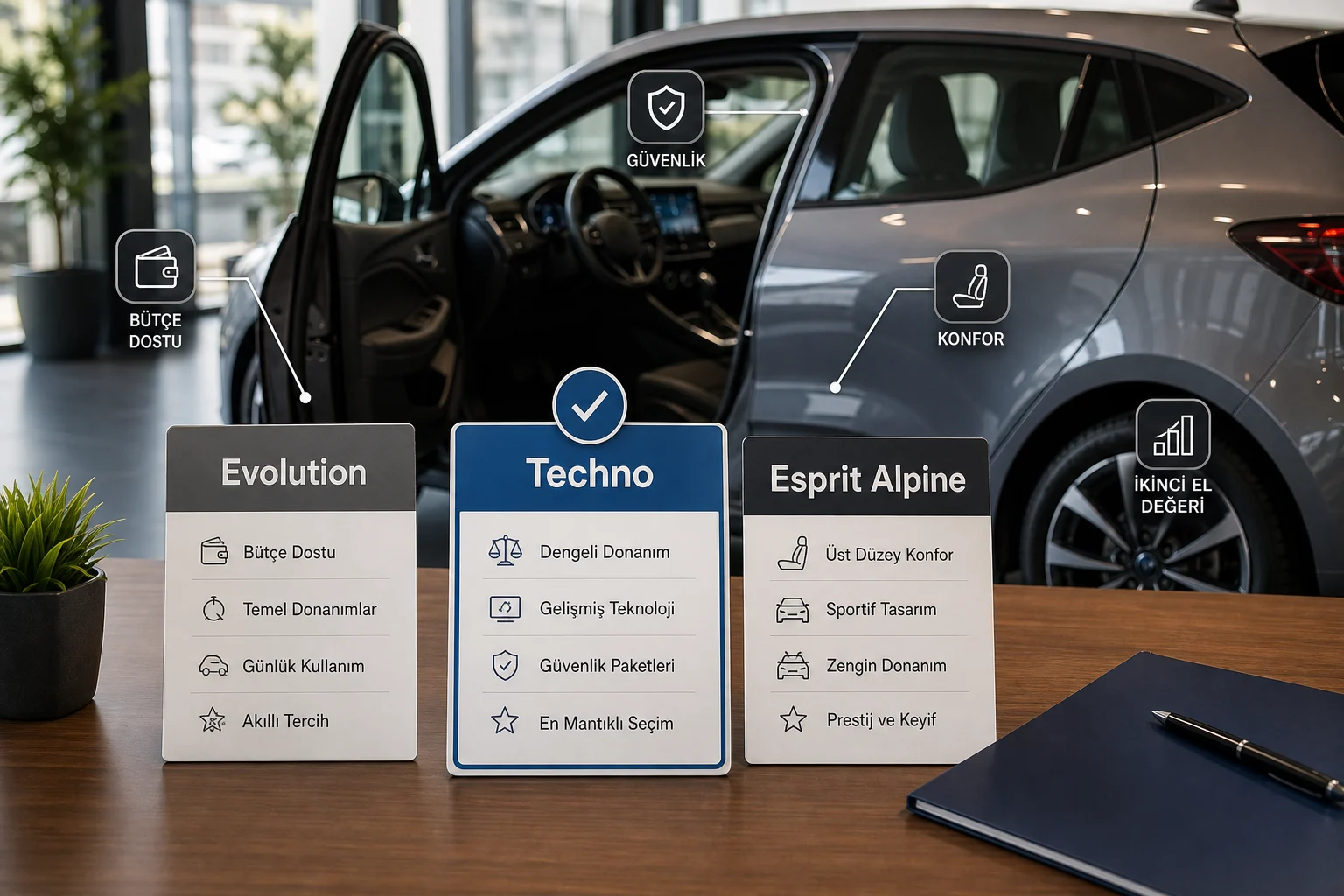 İnfografik: Renault Clio paket sıralaması: kısa cevap ve en mantıklı seçim - Renault Clio Paket Sıralaması: Hangi Paket Alınmalı?