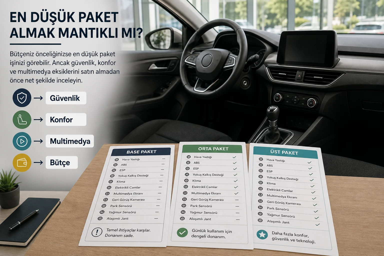 İnfografik: En boş paket alınır mı? - Skoda Octavia Paket Sıralaması: Hangi Paket Alınmalı?