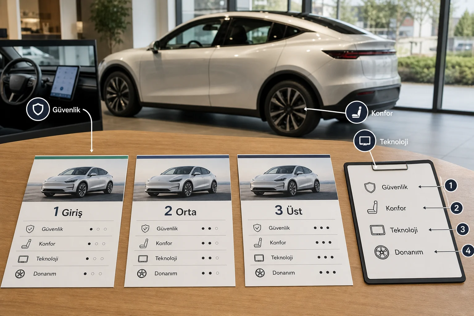 İnfografik: Tesla Model Y donanım paketleri sıralama tablosu - Tesla Model Y Paket Sıralaması: Hangi Donanım Paketi Mantıklı?
