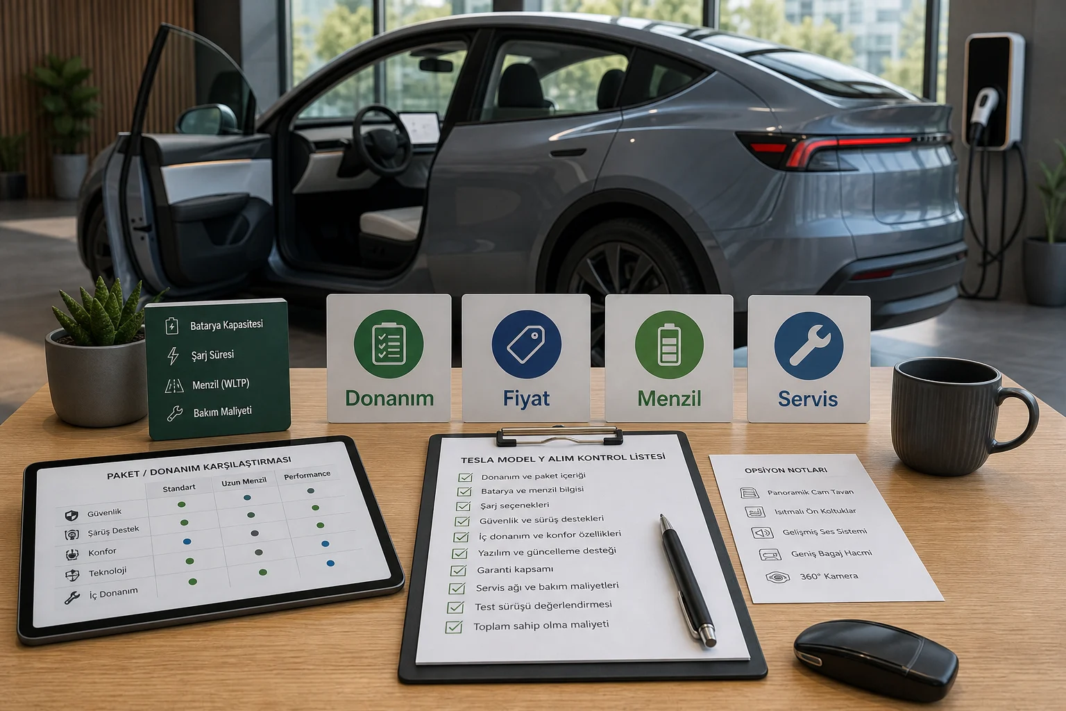İnfografik: Tesla Model Y güncel donanım listesi kontrolü - Tesla Model Y Paket Sıralaması: Hangi Donanım Paketi Mantıklı?