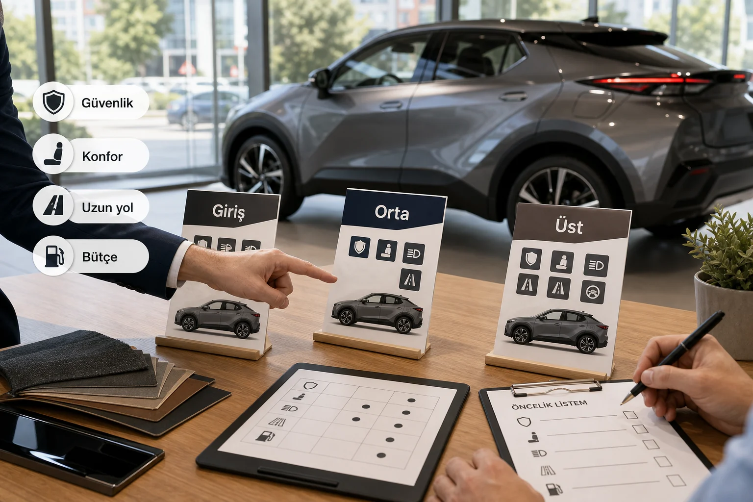 İnfografik: Toyota C-HR hangi paket kime uygun? karar matrisi - Toyota C-HR Paket Sıralaması: Hangi Paket Alınmalı?
