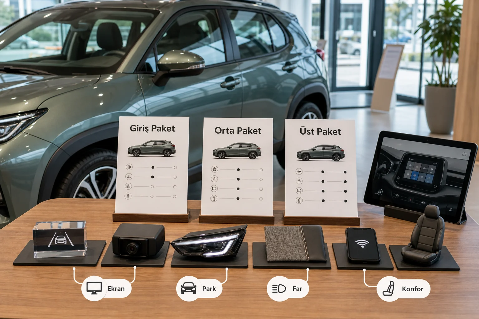 İnfografik: Toyota Yaris Cross paket farkları: Giriş paket, Orta paket, Üst paket - Toyota Yaris Cross Paket Sıralaması: Hangi Paket Alınmalı?