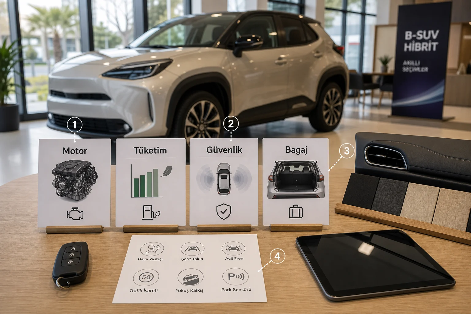 İnfografik: Toyota Yaris Cross teknik özellikler ve güvenlik donanımları - Toyota Yaris Cross Paket Sıralaması: Hangi Paket Alınmalı?