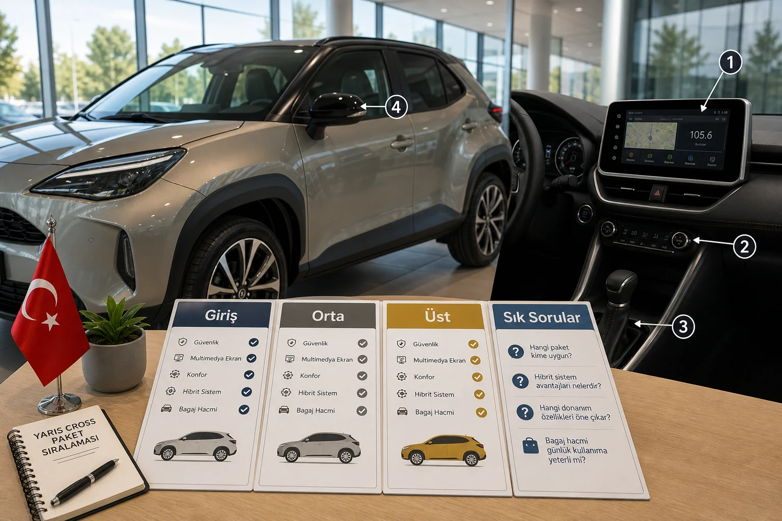 İnfografik: Toyota Yaris Cross paket sıralaması sık sorulan sorular - Toyota Yaris Cross Paket Sıralaması: Hangi Paket Alınmalı?