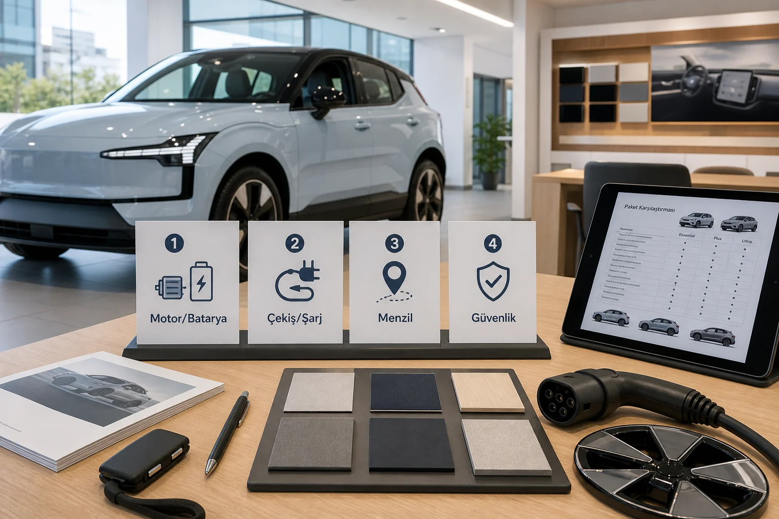 İnfografik: Volvo EX30 paket bazlı teknik özellikler - Volvo EX30 Paket Sıralaması: Hangi Paket Alınmalı?