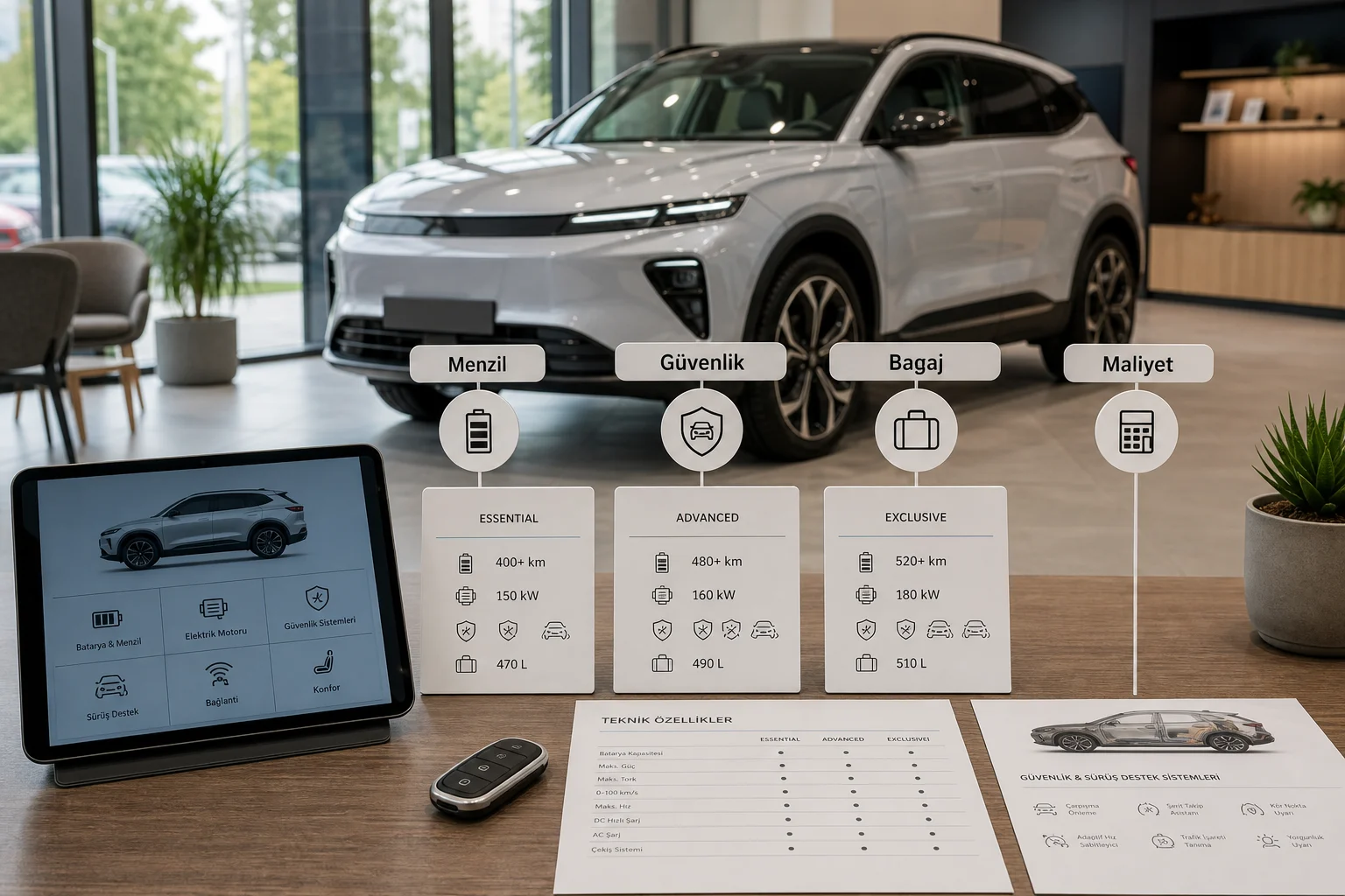 İnfografik: Volvo EX30 teknik özellikler ve güvenlik donanımları - Volvo EX30 Paket Sıralaması: Hangi Paket Alınmalı?