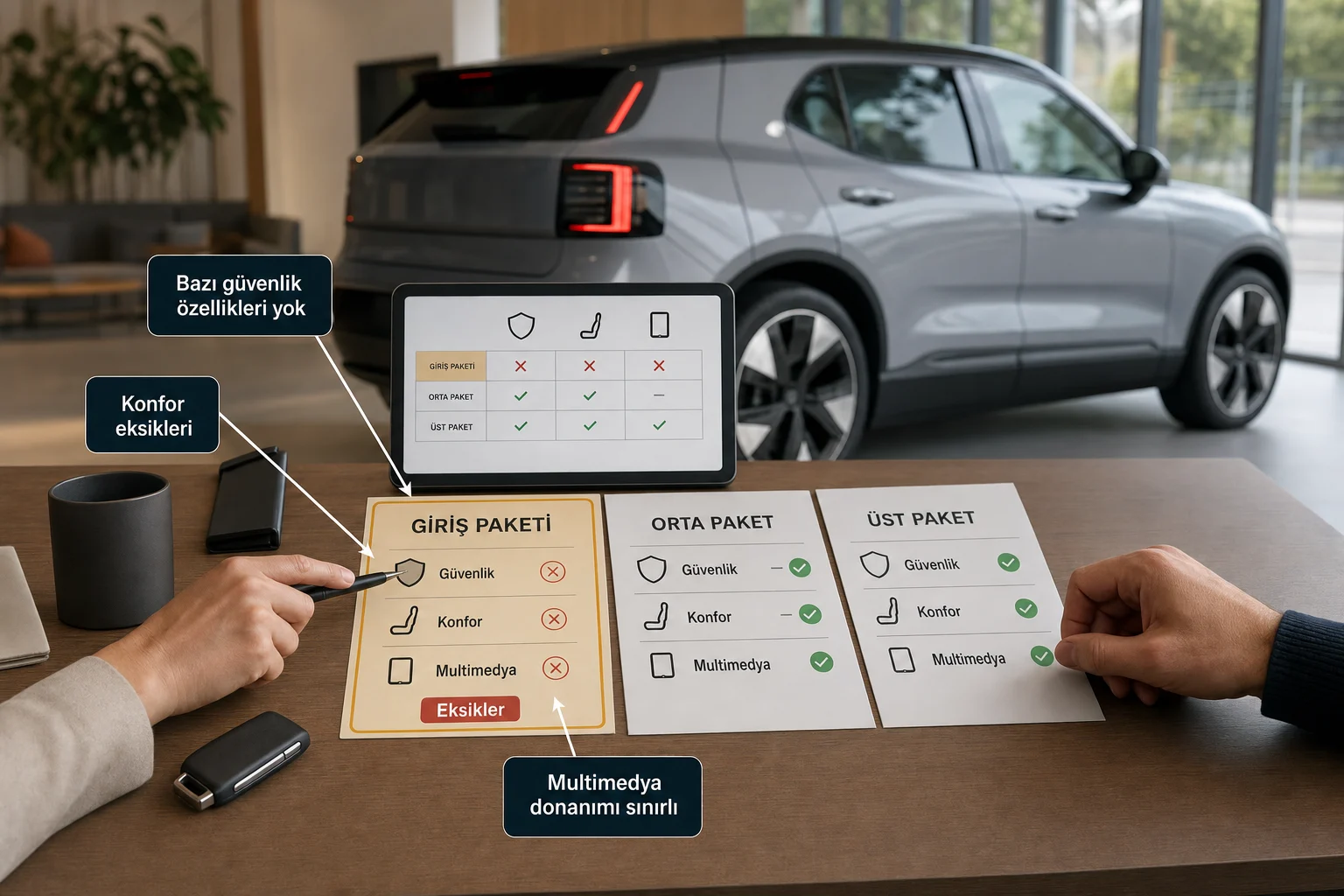 İnfografik: En boş paket alınır mı? - Volvo EX30 Paket Sıralaması: Hangi Paket Alınmalı?